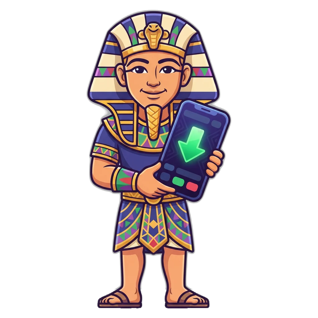 6A Club APK download guide mascot holding an Android phone with a download arrow