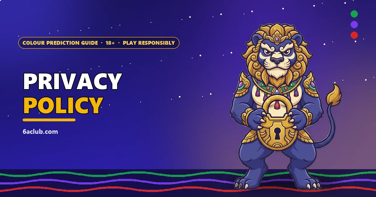 Guardian lion mascot holding a gold padlock for the 6A Club privacy policy