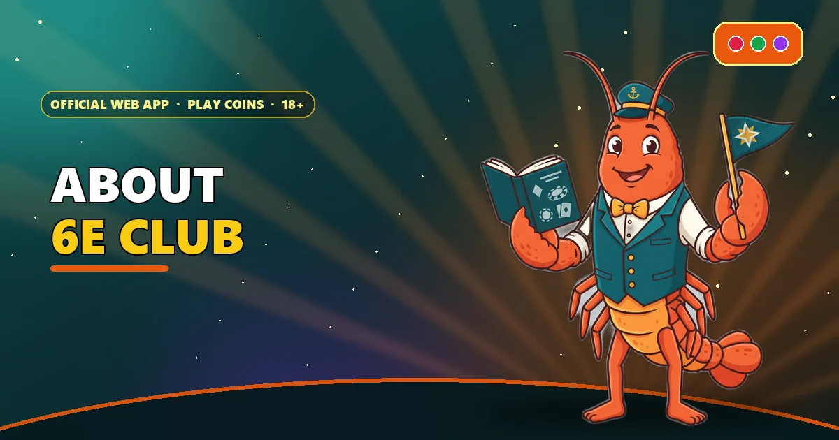 Lobster tour guide with an open book for the About 6E Club page