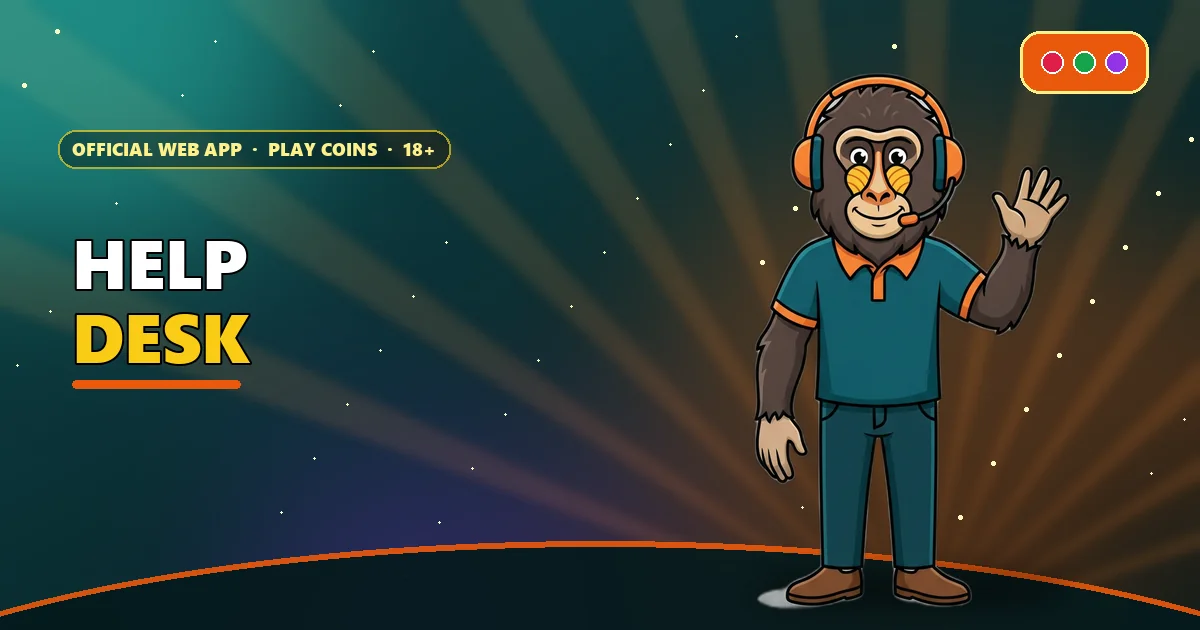 Baboon help-desk clerk with a headset waving for the 6E Club customer care guide