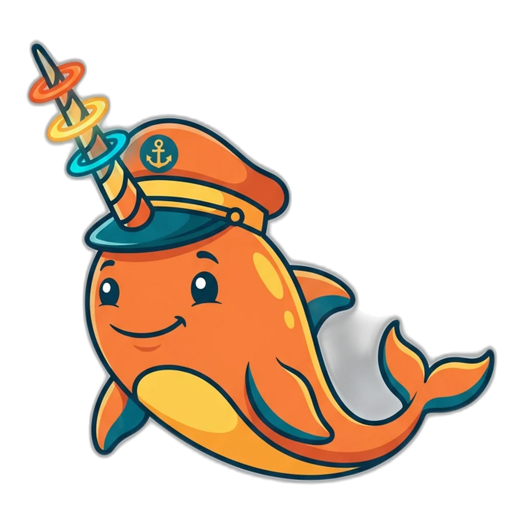 Narwhal balancing four glowing timers, one for each 6E Club game room