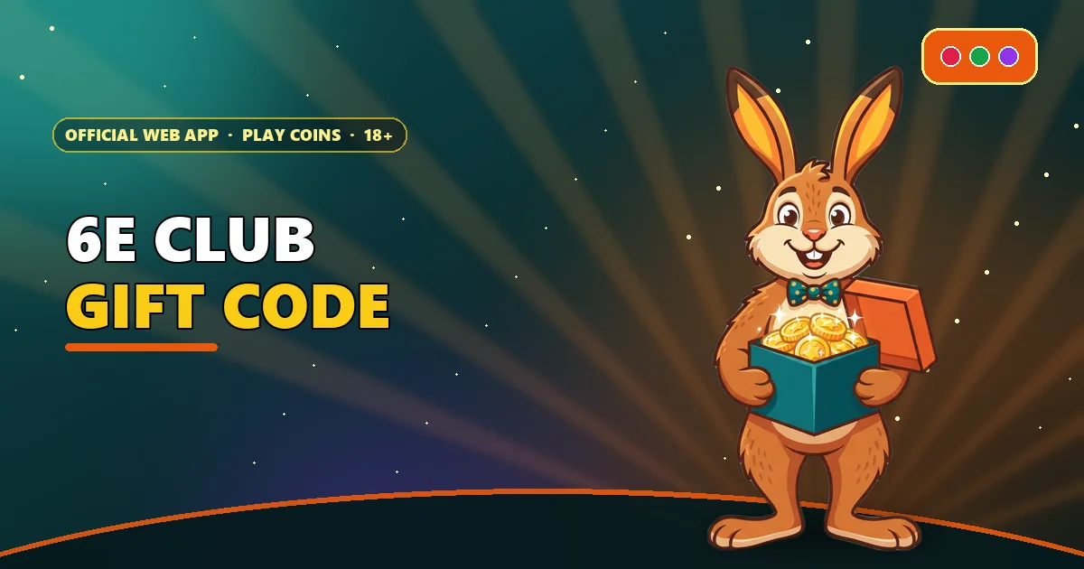Hare holding an open gift box of play coins for the 6E Club gift code guide