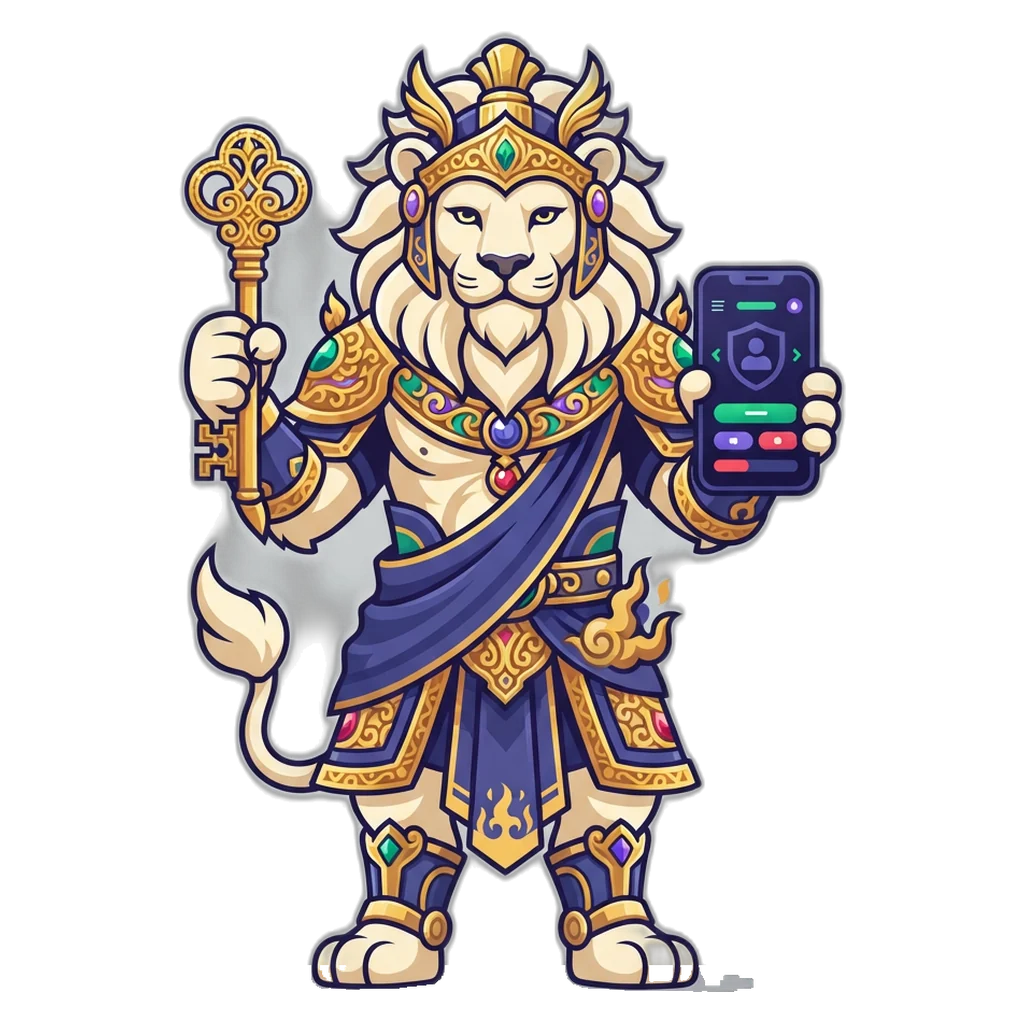 Thunder guardian mascot holding a key beside the 6E Club login screen
