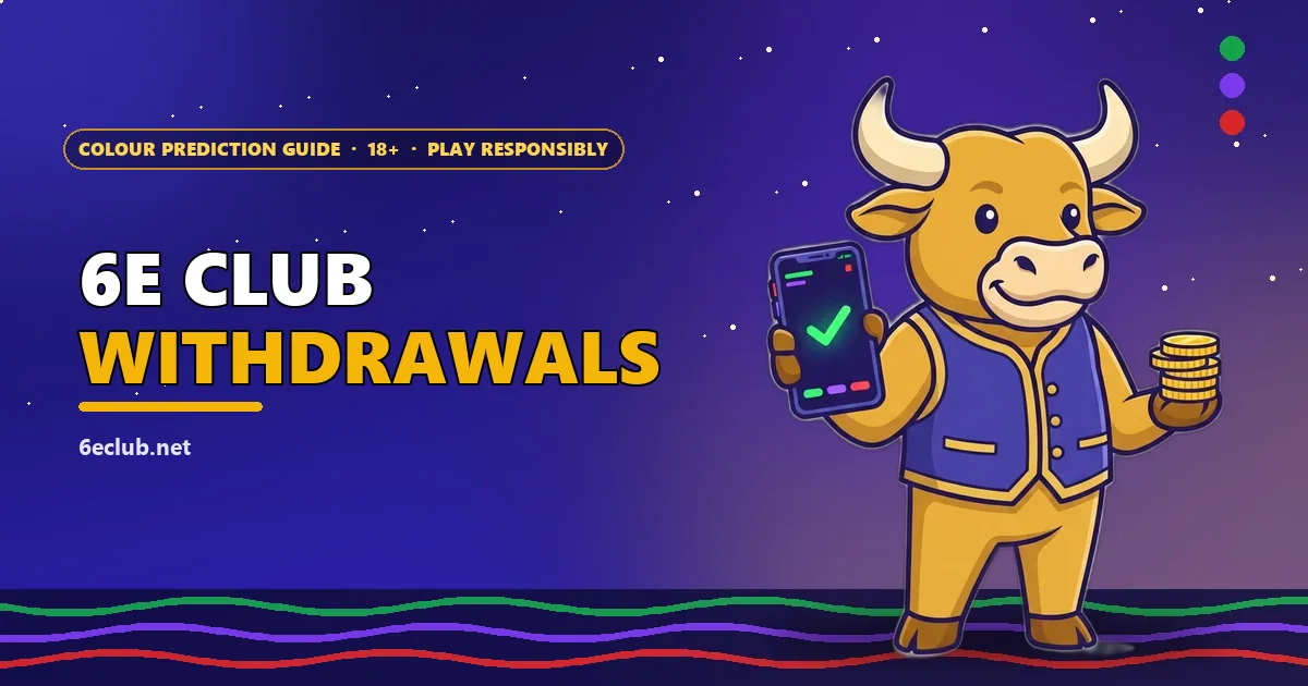 Golden ox mascot holding a phone with a green tick and coins for the 6E Club withdrawal guide