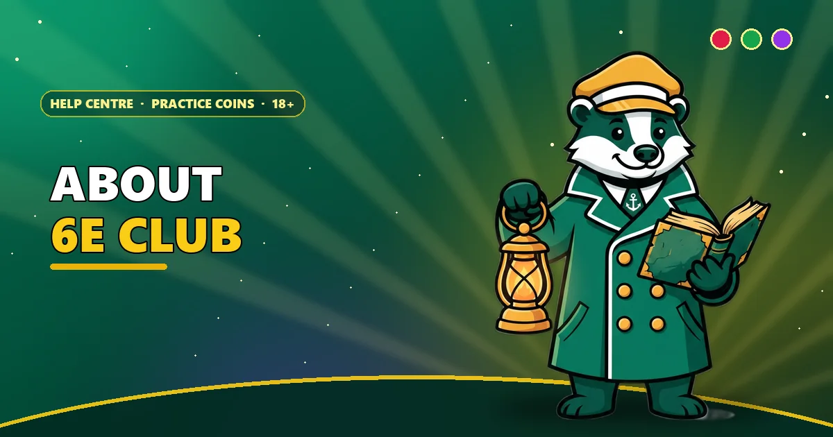 Badger with a lantern and an open book for the About 6E Club page