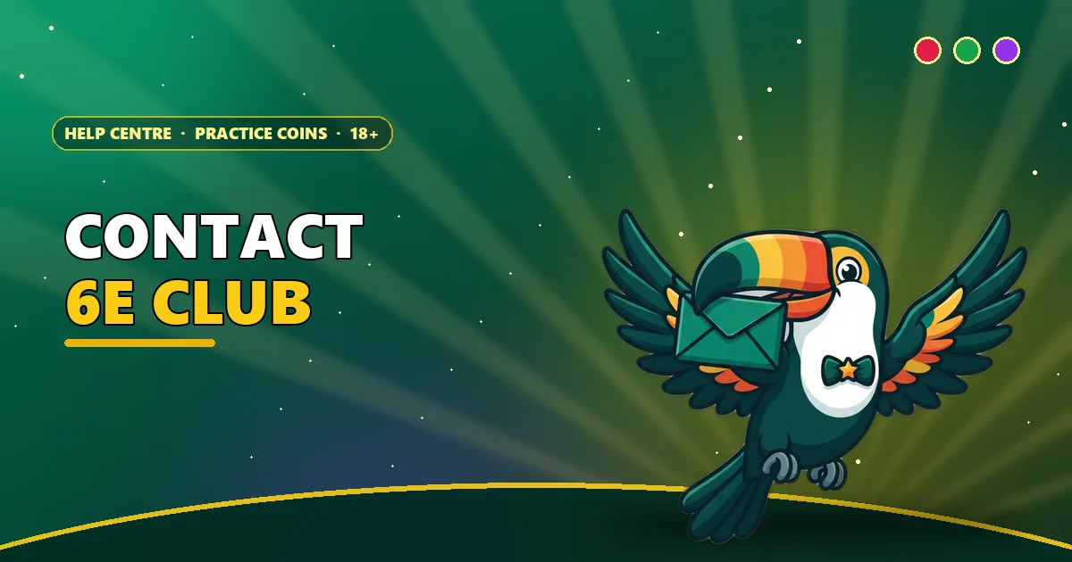 Toucan carrying an emerald envelope for the Contact 6E Club page