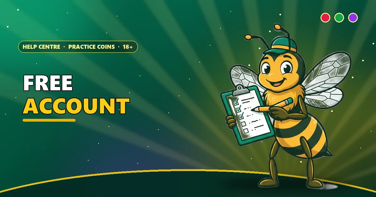 Honeybee with a ticked checklist for the Create Account page of 6E Club