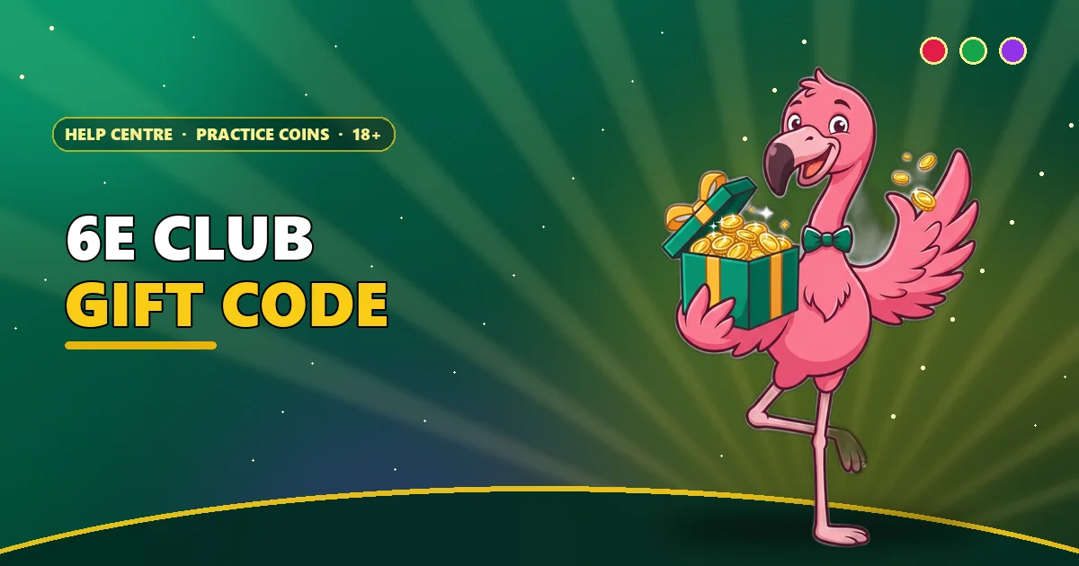 Flamingo holding an open gift box of gold coins for the 6E Club gift code guide