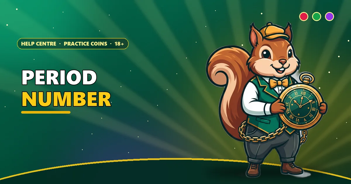 Squirrel timekeeper holding a golden pocket watch for the colour prediction period number guide