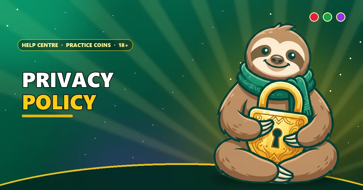 Sloth hugging a golden padlock for the 6E Club privacy policy