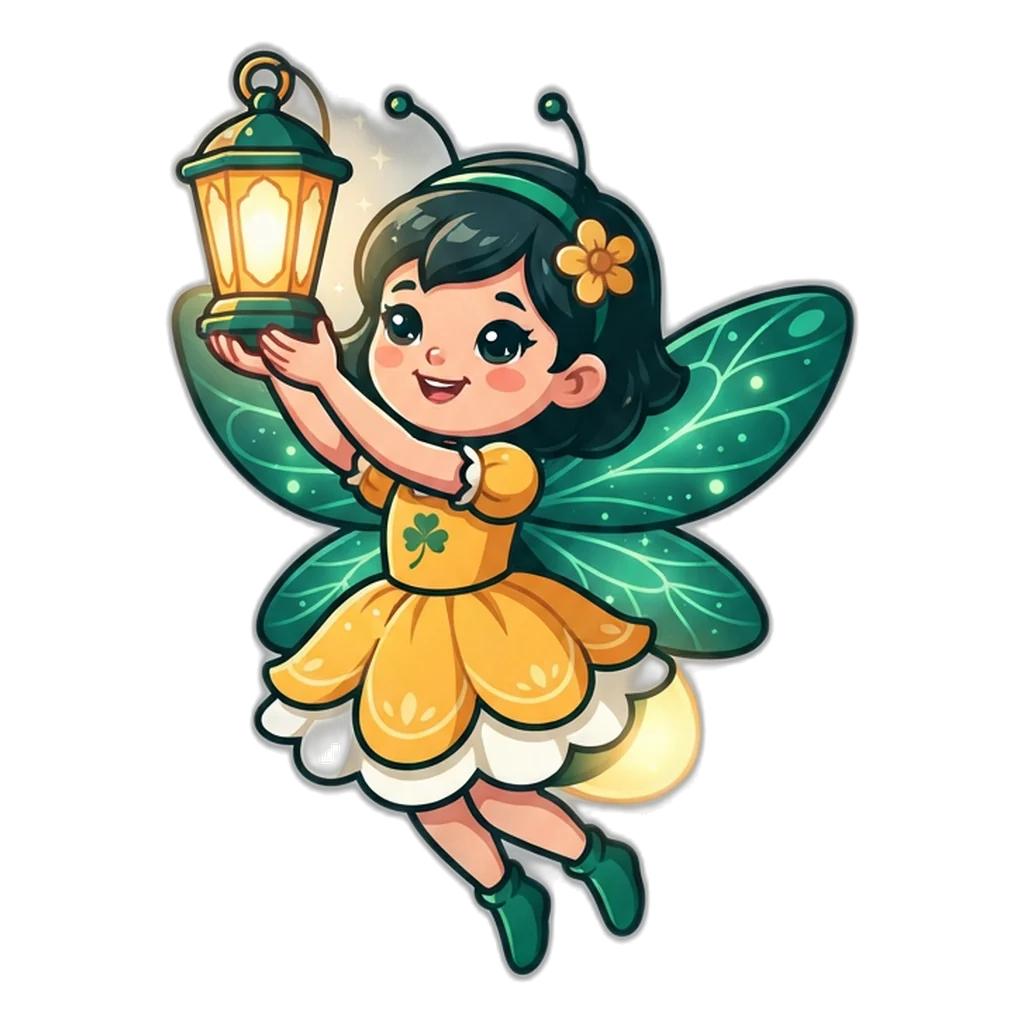 Firefly fairy holding a glowing lantern that shows two free helpline numbers