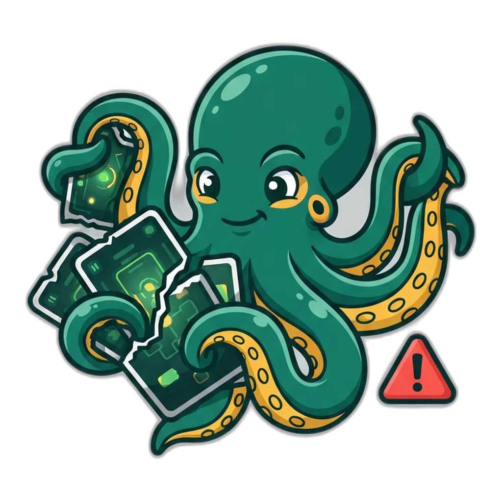 Kraken grabbing a pile of fake payout screenshots, a warning about edited proof